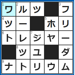 クロスワードの答え　2023/5/15　円舞曲のこと