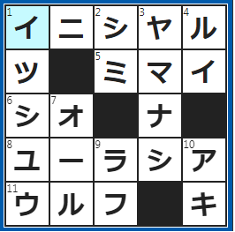 クロスワードの答え　2023/5/31　名前の頭文字