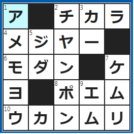 クロスワードの答え　2023/6/29　お相撲さんはいかにも強そう