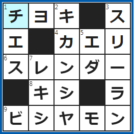 クロスワードの答え　2023/7/1　じゃんけんで、パアに勝つ