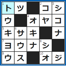 クロスワードの答え　2023/3/21　⇔凹（おう）