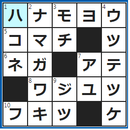 クロスワードの答え　2023/4/7　服にあしらわれた桜など