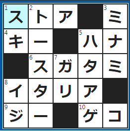 クロスワードの答え　2024/7/23　コンビニはコンビニエンス○○○の略