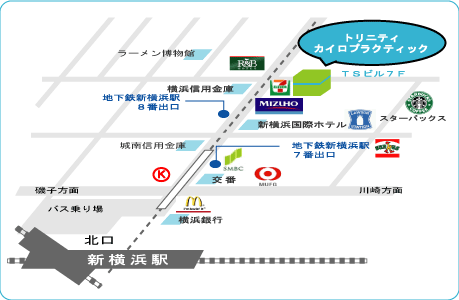 TRINITYカイロプラクティックへのアクセスマップ