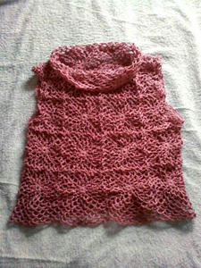 ピンクのサマーニット