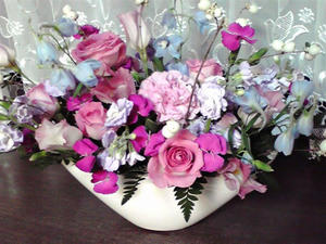 秋のピンクアレンジ