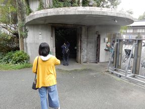南口～廃墟のような温室入り口と森ガール