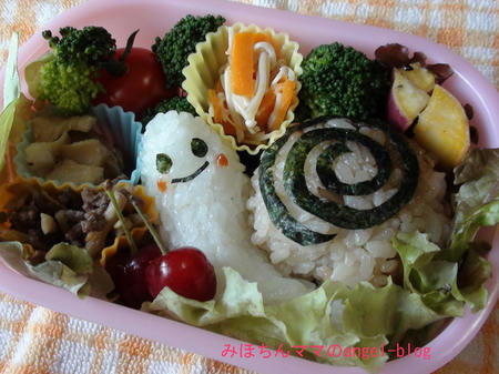キャラ弁・かたつむりのお弁当