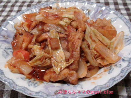 キャベツのケチャップ炒め