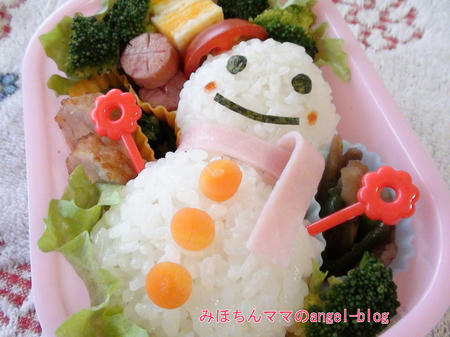 雪だるまのキャラ弁