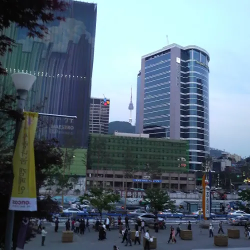 2009年韓国ソウル旅行　買い物後のソウル駅周辺
