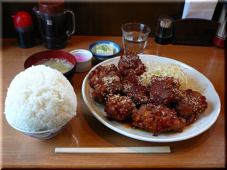 れんげオリジナルとり唐揚げ2倍定食(大盛り)