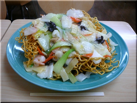 海鮮あんかけカタ焼きそば（大盛り）