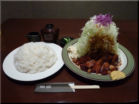 とんてき定食（ご飯：山盛／キャベツ：スーパー山盛）
