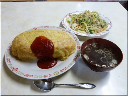 オムライス（特盛り）＋ 野菜イタメ