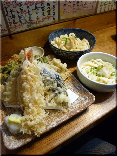 天ぷら盛り合わせ＋ぶっかけ(小・並)
