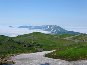 H230720tokachidake_protrudingfromseacloud.JPG