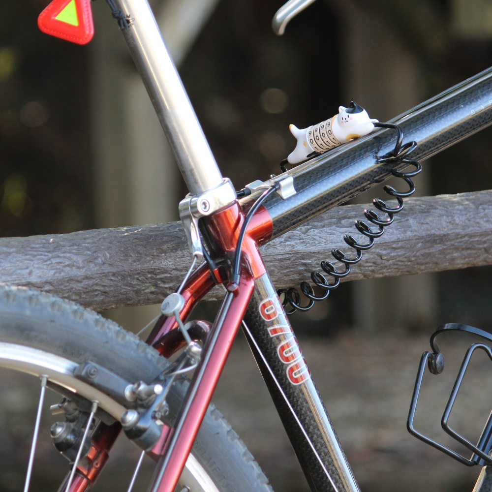 自転車の補助ワイヤーロックとしても有効な「にゃんロック」