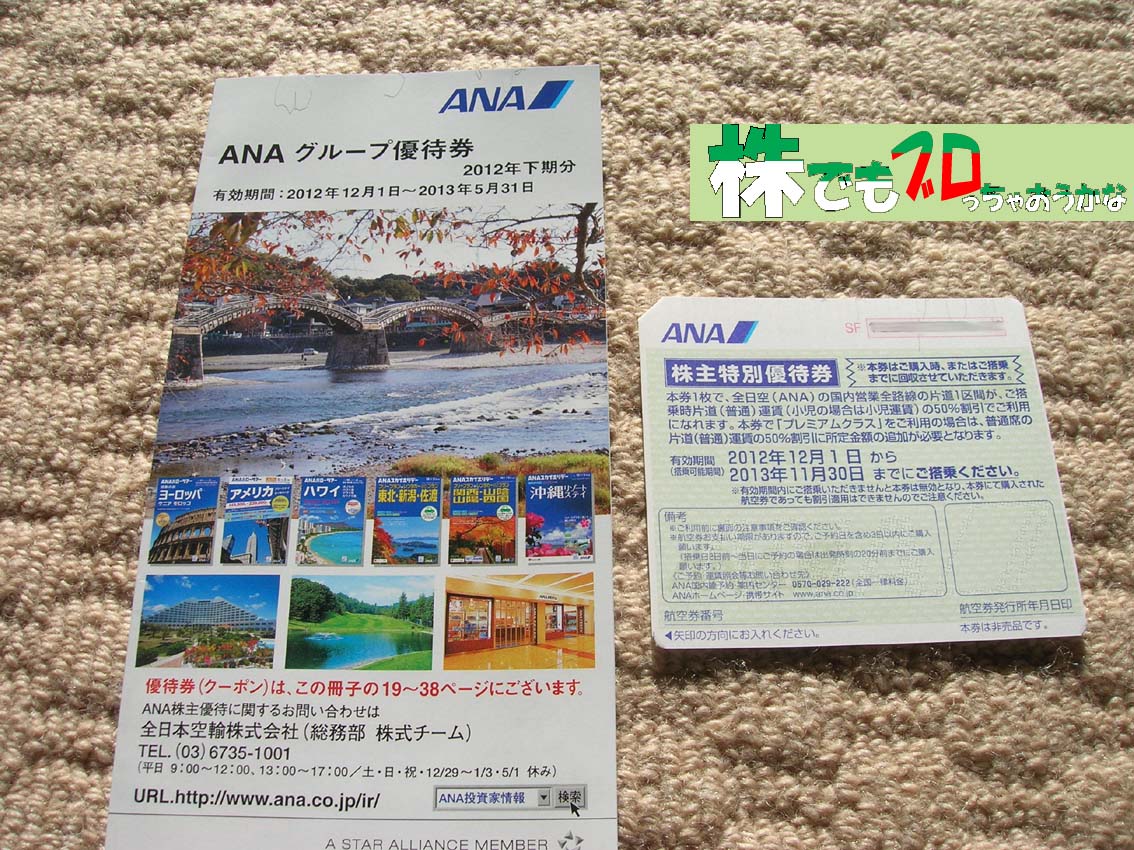 ＡＮＡ優待券｜全日空株主優待