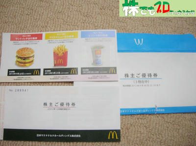 マクドナルドＨＤ株主優待券