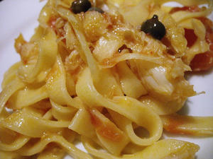 蟹のパスタ