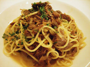 北海道産牛ほほ肉のパスタ