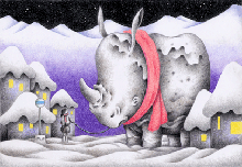 Science fiction art - 「Morning of snow」