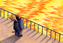 Fairy tale illustration - 「Wharf of evening glow」