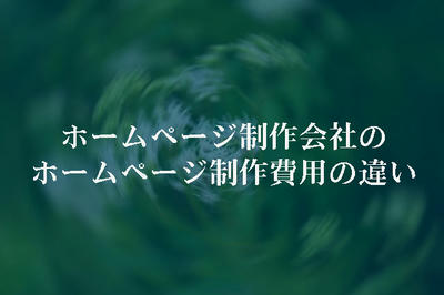 ホームページ制作会社のホームページ制作費用の違い