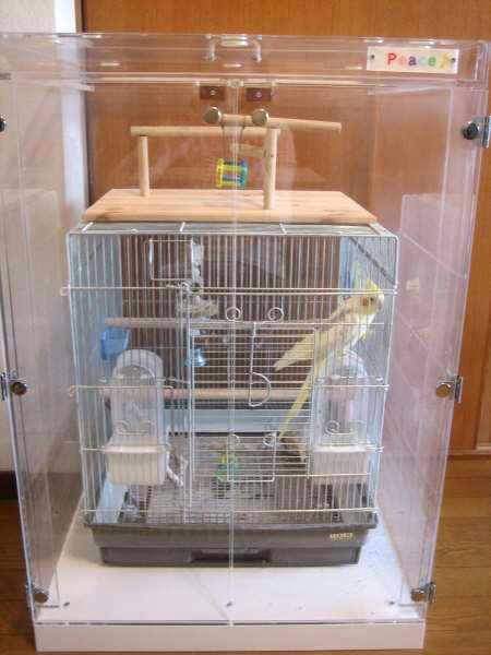 インコ、オウムなど鳥かごのカバー用アクリルケース　保温・防音・脂粉対策
