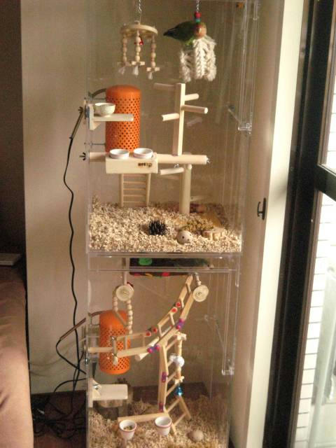 インコ、オウムなど鳥かごのカバー用アクリルケース　保温・防音・脂粉対策