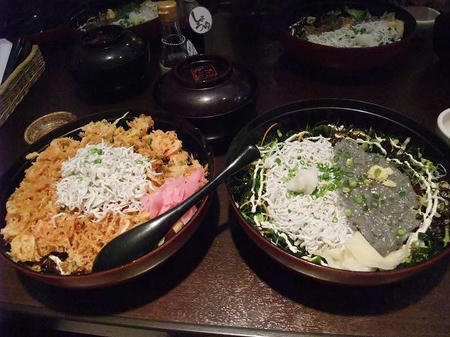 桜海老かき揚げ丼＆釜あげと生しらす２色丼