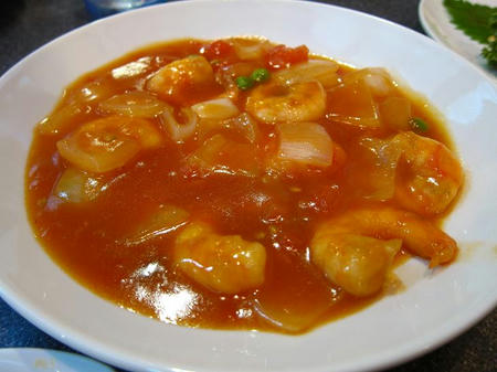中華料理 四川 芝海老のトマトソース炒め煮