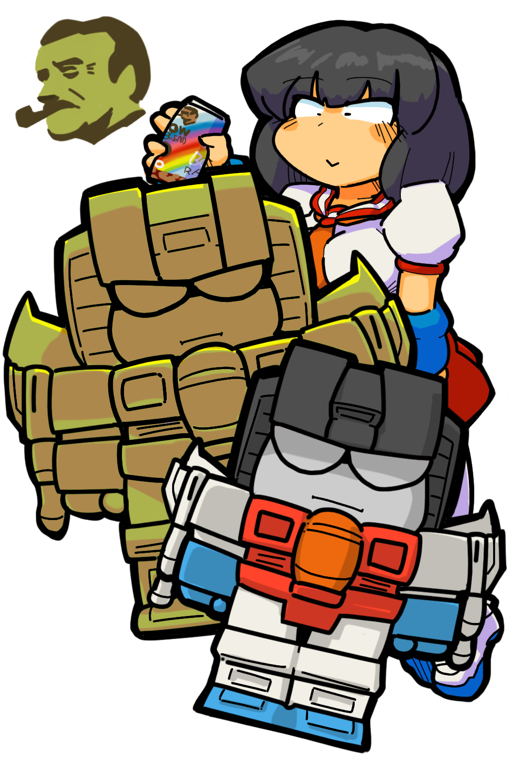 Transformers Generation1 BOSS santory Starscream Pretenders Humanized Gijinka Robot girl Holomatter Avatars schoolgirl