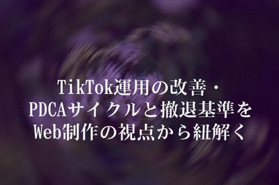 TikTok運用の改善・PDCAサイクルと撤退基準をWeb制作の視点から紐解く