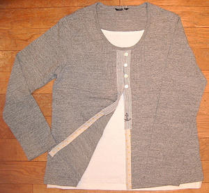 16/-テンジク L/S レイヤード プルオーバー
