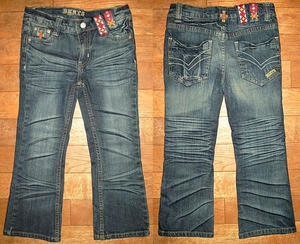 Egyptian emb. 3D wash bootcut Navy