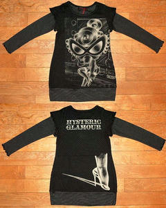 SEXY MINI長袖レイヤードワンピース Black