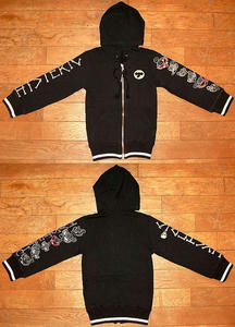 MINI＆ドクロHYSTERIC長袖フーデッドパーカー Black