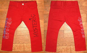 MINI＆ドクロHYSTERICロングパンツ(Baby) Red