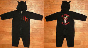 DEVIL MINI長袖フーデッドロンパース Black