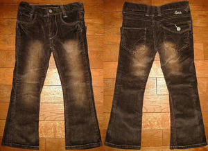 Color stitch corduroy bootcut Brown