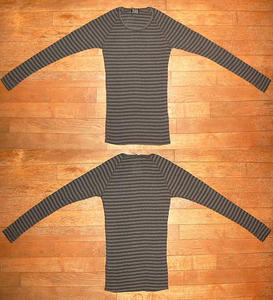 SWTワッフルボーダーロンT Chacoal Gray
