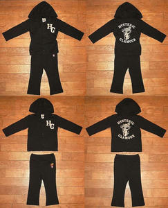 DEVIL MINI長袖フーデッドパーカー＆スパッツセット（上下アタッチャブル） Black