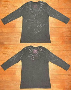 サインラクガキロゴVネックロンT Black
