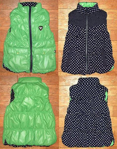 NYLON REVERSIBLE DOT VEST Green