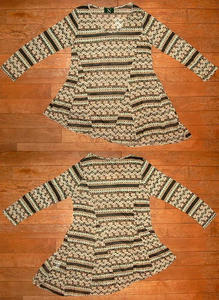 エスニックボーダーカットOP Gray