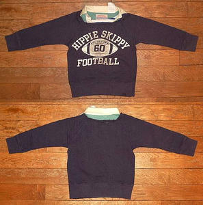ウラケ FOOTBALL レイヤード ラグラン スウェット Navy