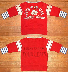 ウラケ LUCKY CHARM レイヤード スウェット Red