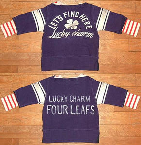 ウラケ LUCKY CHARM レイヤード スウェット Navy